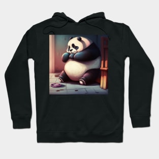 Bored Obese Panda in Depression Hoodie